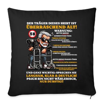 Anniversaire 58 ans Étonnamment vieux hommes - Housse de coussin décorative 45 x 45 cm - noir - Devant
