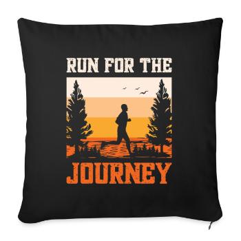Running Enjoy The Journey Marathon Runner Gift - Sofakissenbezug 45 x 45 cm - Schwarz - Vorne