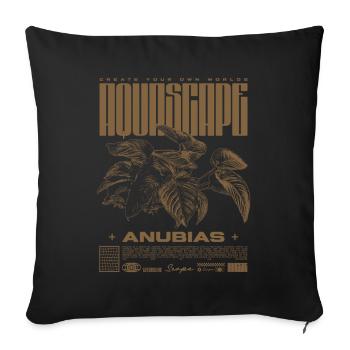 Aquascaping Anubias Plante Aquatique Fish Keeper - Housse de coussin décorative 45 x 45 cm - noir - Devant