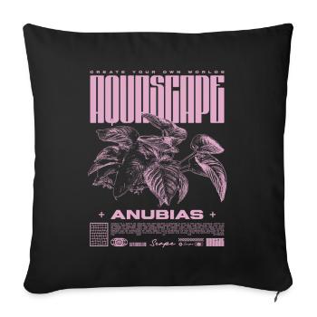 Aquascaping Anubias Plante Aquatique Fish Keeper - Housse de coussin décorative 45 x 45 cm - noir - Devant