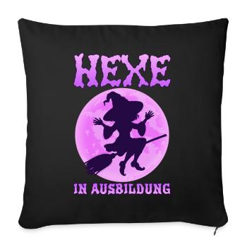 Hexe In Ausbildung - Sofakissenbezug 45 x 45 cm - Schwarz - Vorne