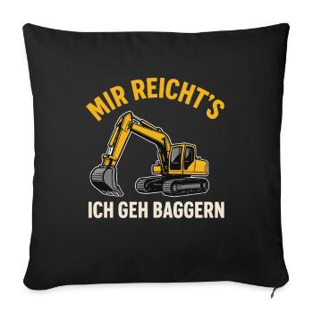 J’en ai assez, je vais creuser - Housse de coussin décorative 45 x 45 cm - noir - Devant