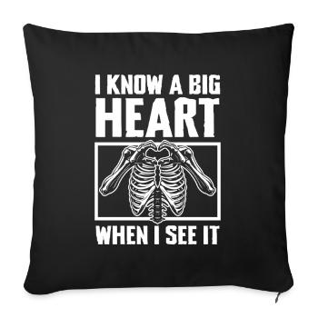 Je reconnais un grand cœur quand j’en vois un - Housse de coussin décorative 45 x 45 cm - noir - Devant