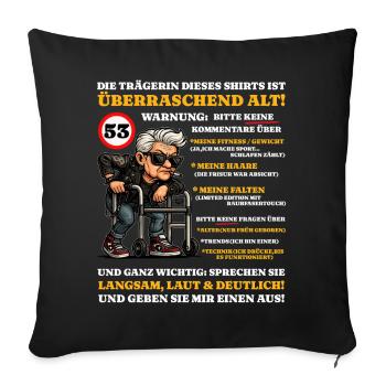 Anniversaire 53 ans Étonnamment vieux - Housse de coussin décorative 45 x 45 cm - noir - Devant