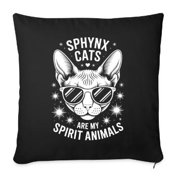 Chat Sphynx Disant Drôle Chat Sphynx Cadeau - Housse de coussin décorative 45 x 45 cm - noir - Devant