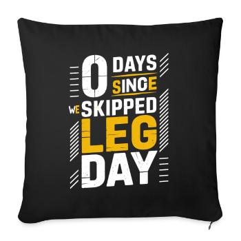 Powerlifting Bodybuilder 0 jours depuis Jambe sautée - Housse de coussin décorative 45 x 45 cm - noir - Devant