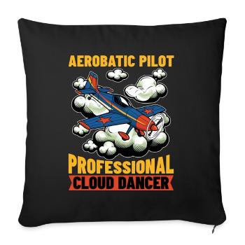 Aerobatic Pilot Professional Cloud Dancer Aviation - Sofa pillowcase 17,3'' x 17,3'' (45 x 45 cm) - black - Front