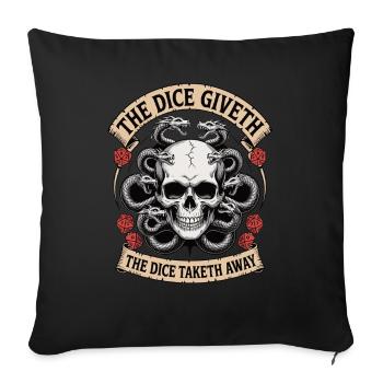 The dice give the dice 1 - Sofa pillowcase 17,3'' x 17,3'' (45 x 45 cm) - black - Front