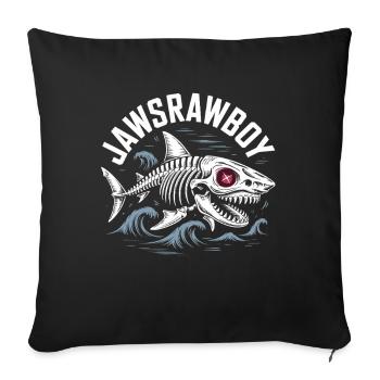Jawsrawboy Skeleton Shark Illustration - Sofa pillowcase 17,3'' x 17,3'' (45 x 45 cm) - black - Front