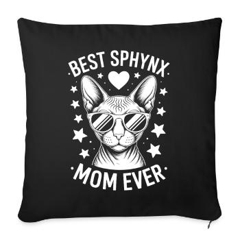 Chat Sphynx Disant Drôle Chat Sphynx Cadeau - Housse de coussin décorative 45 x 45 cm - noir - Devant