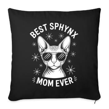 Sphynx Cat Saying Funny Sphynx Cat Gift - Sofa pillowcase 17,3'' x 17,3'' (45 x 45 cm) - black - Front