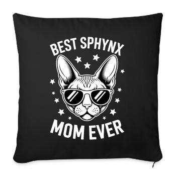 Chat Sphynx Disant Drôle Chat Sphynx Cadeau - Housse de coussin décorative 45 x 45 cm - noir - Devant