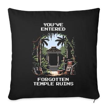 Forgotten Temple | Archaeology Ruins Excavation - Sofa pillowcase 17,3'' x 17,3'' (45 x 45 cm) - black - Front