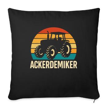 Tractor Retro Design - Sofa pillowcase 17,3'' x 17,3'' (45 x 45 cm) - black - Front