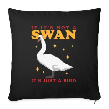 Schwan Schwanenliebhaber Geschenk - Sofakissenbezug 45 x 45 cm - Schwarz - Vorne