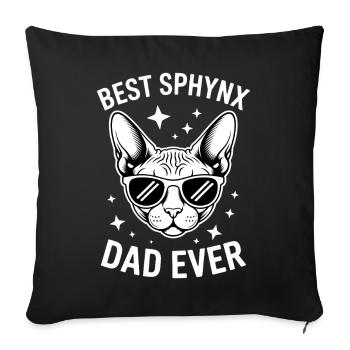 Chat Sphynx Disant Drôle Chat Sphynx Cadeau - Housse de coussin décorative 45 x 45 cm - noir - Devant