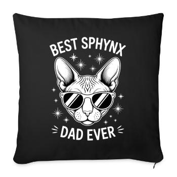 Chat Sphynx Disant Drôle Chat Sphynx Cadeau - Housse de coussin décorative 45 x 45 cm - noir - Devant