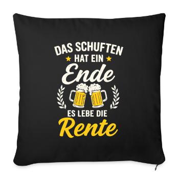 Enfin la retraite – vive la vie à la retraite - Housse de coussin décorative 45 x 45 cm - noir - Devant