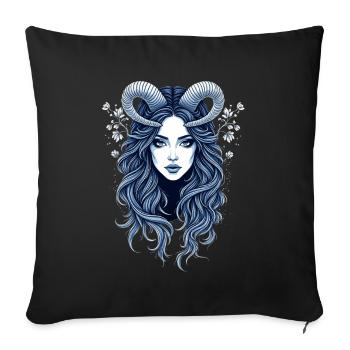 Aries woman - Sofa pillowcase 17,3'' x 17,3'' (45 x 45 cm) - black - Front