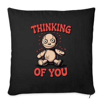 Thinking of You – Voodoo Edition - Sofa pillowcase 17,3'' x 17,3'' (45 x 45 cm) - black - Front