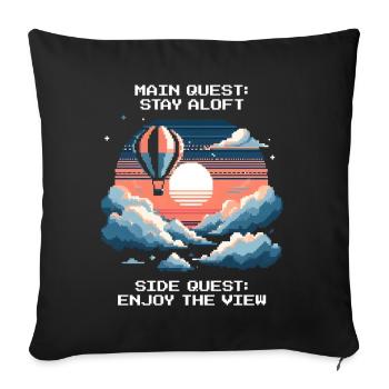 Vol en montgolfière Sky Adventure Aviation Thermiques - Housse de coussin décorative 45 x 45 cm - noir - Devant