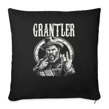 Grantler Grumpy Bavarian dialects Bavaria - Sofa pillowcase 17,3'' x 17,3'' (45 x 45 cm) - black - Front