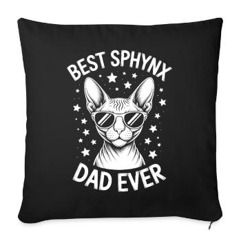 Chat Sphynx Disant Drôle Chat Sphynx Cadeau - Housse de coussin décorative 45 x 45 cm - noir - Devant