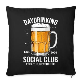Bière du Social Club 2026 - Housse de coussin décorative 45 x 45 cm - noir - Devant