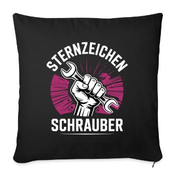 Sternzeichen Schrauber – - Sofakissenbezug 45 x 45 cm - Schwarz - Vorne