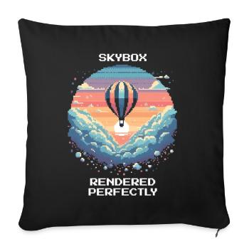 Skybox rendered to perfection | Sky Balloon Ride - Sofa pillowcase 17,3'' x 17,3'' (45 x 45 cm) - black - Front