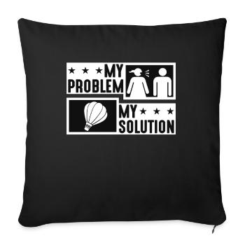 Ballooning Enthusiast My Problem My Pictogram Dad - Sofakissenbezug 45 x 45 cm - Schwarz - Vorne