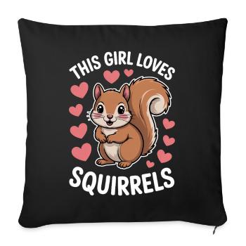 Eichhörnchen Spruch Lustiges Eichhörnchen Geschenk - Sofakissenbezug 45 x 45 cm - Schwarz - Vorne
