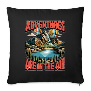 Hot Air Ballooning Adventures Are In The Aviation - Sofa pillowcase 17,3'' x 17,3'' (45 x 45 cm) - black - Front