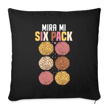 Mira Mi Six Pack Funny Conchas Mexicain Sweet Bun - Housse de coussin décorative 45 x 45 cm - noir - Devant