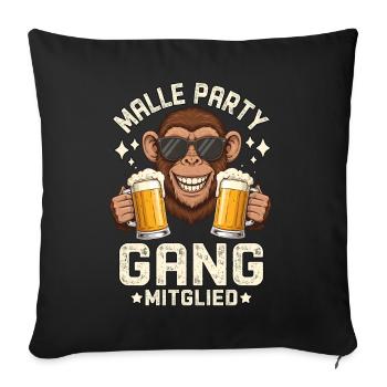 Membre du gang du parti Malle - Housse de coussin décorative 45 x 45 cm - noir - Devant