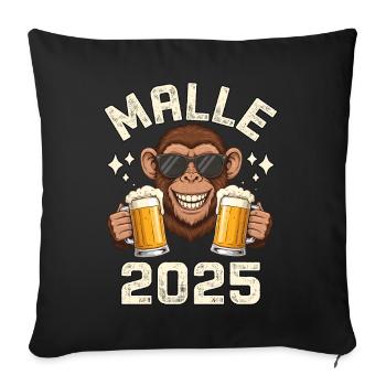Malle 2025 Affen - Sofakissenbezug 45 x 45 cm - Schwarz - Vorne