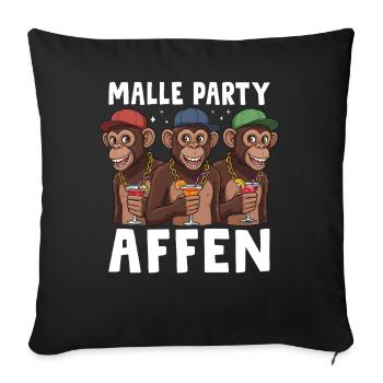 Malle Fête Singe - Housse de coussin décorative 45 x 45 cm - noir - Devant