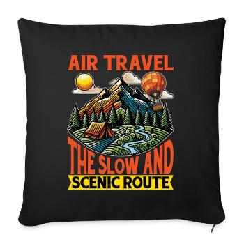 Hot Air Ballooning Air Travel The Slow Aeronaut - Sofa pillowcase 17,3'' x 17,3'' (45 x 45 cm) - black - Front