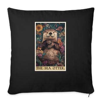 Loutre de mer - Housse de coussin décorative 45 x 45 cm - noir - Devant