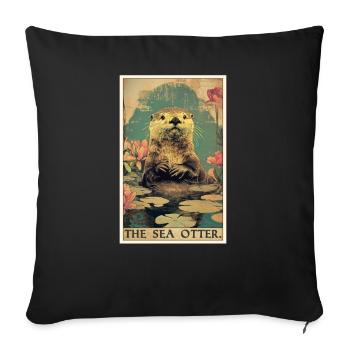 Loutre de mer - Housse de coussin décorative 45 x 45 cm - noir - Devant
