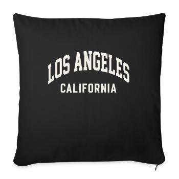 Los Angeles California – College Style - Sofa pillowcase 17,3'' x 17,3'' (45 x 45 cm) - black - Front