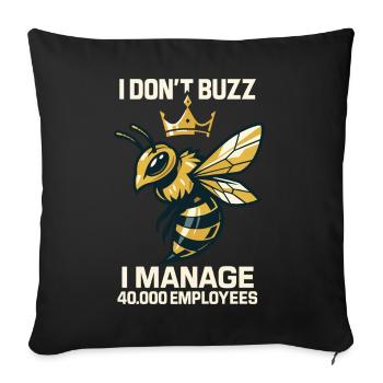 Apiculteur I Don’t Buzz i manage Employés - Housse de coussin décorative 45 x 45 cm - noir - Devant