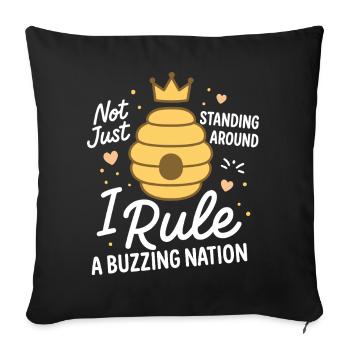 Pas seulement rester là, je dirige une nation en effervescence - Housse de coussin décorative 45 x 45 cm - noir - Devant