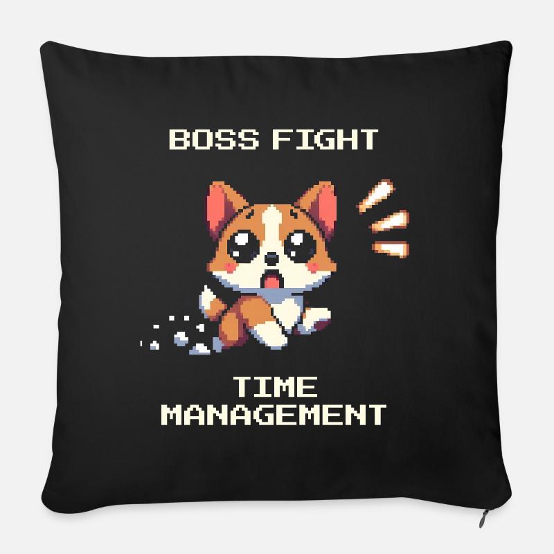 TDAH vs gestion du temps | Focus & Concentration - Housse de coussin décorative 45 x 45 cm - noir
