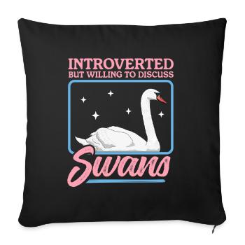 Schwäne Schwan Schwanenliebhaber Geschenk - Sofakissenbezug 45 x 45 cm - Schwarz - Vorne