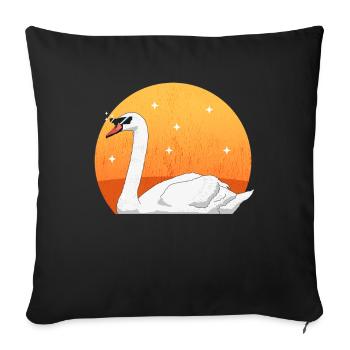 Schwan Schwäne Schwanenliebhaber Geschenk - Sofakissenbezug 45 x 45 cm - Schwarz - Vorne