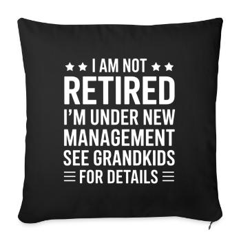 Full time grandpa saying retirement grandfather - Sofa pillowcase 17,3'' x 17,3'' (45 x 45 cm) - black - Front