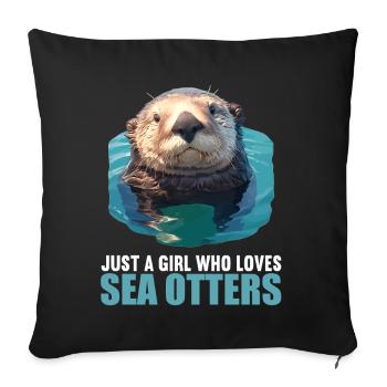 Loutre de mer - Housse de coussin décorative 45 x 45 cm - noir - Devant
