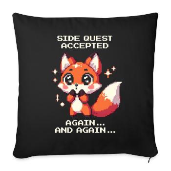 Quêtes secondaires non-stop | Mode de détour TDAH actif - Housse de coussin décorative 45 x 45 cm - noir - Devant