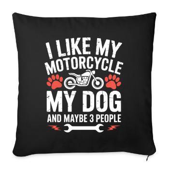 Motorcycle Love Dog Saying Dog Humor - Sofa pillowcase 17,3'' x 17,3'' (45 x 45 cm) - black - Front